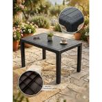 Evko Mobilya Rattan 80X140 Masa, Plastik Masa, Bahçe Balkon Teras Masası, Kare Masa, Dış Mekan Masası - Acı Kahverengi