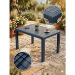 Evko Mobilya Rattan 80X140 Masa, Plastik Masa, Bahçe Balkon Teras Masası, Kare Masa, Dış Mekan Masası - Antrasit