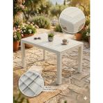 Evko Mobilya Rattan 80X140 Masa, Plastik Masa, Bahçe Balkon Teras Masası, Kare Masa, Dış Mekan Masası - Cappuccino