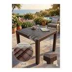 EVKO MOBİLYA Rattan 90x90 Masa, Plastik Masa, Bahçe Balkon Teras Masası, Kare Masa, Dış Mekan Masası