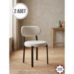 Evko Mobilya Smart Sandalye, Mutfak Salon Sandalyesi, 2 Adet Sandalye, Metal Sandalye, Yemek Sandalyesi, Otel Cafe Restoran Sandalyesi - Krem