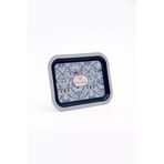 Evle-Azulejos Desenli Metal Tepsi - Çay Kahve Tepsisi - Sunum Tepsisi 23 Cm X 31 Cm (Azulejos)