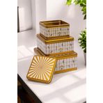 EVLE Bird Cage Desenli Metal Saklama Kabı, Organizer Kutu, Makyaj Organizeri ERB13T7