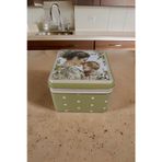 EVLE Canım Annem Desenli Kare Metal Saklama Kabı 15.8 x 15.8 x 8.7 cm, 2.2 lt