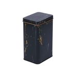 EVLE-Ef045-50 Marble Black Desenli Dikdörtgen Metal Saklama Kabı 8x10 Cm