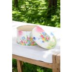 EVLE Ef148-30 Flower Tulip Desenli Yuvarlak Metal Saklama Kabı 21.5 Cm