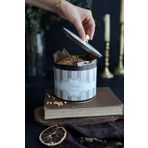 EVLE Elegance Desenli Yuvarlak Metal Saklama Kabı, Erzak Saklama Kabı - 14 X 12.5 Cm, 1.7 Litre Er142-6b
