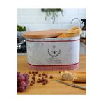 Evle ER003-4O Country Bakery Desenli Ahşap Kapaklı 11 lt Ekmeklik