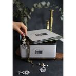 Evle ER029-7F Azura Coffee Desenli Kare Metal Saklama Kabı