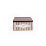 Evle ER029-8B Elegance Burgundy Desenli Kare Metal Saklama Kabı