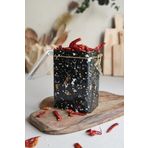 Evle ER043-1H Terrazzo Black Desenli Dikdörtgen Metal Saklama Kabı