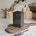 Evle ER043-8G Terrazzo Brown Desenli Dikdörtgen Metal Saklama Kabı