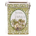 Evle ER043-8I Forrest Green Home Desenli Dikdörtgen Metal Saklama Kabı