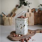 Evle ER043-9G Terrazzo Cream Desenli Dikdörtgen Metal Saklama Kabı