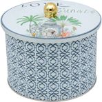 Evle ER145-2G Forrest Grey Desenli Yuvarlak Metal Saklama Kabı