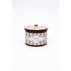 Evle ER145-8B Elegance Burgundy Desenli Yuvarlak Metal Saklama Kabı