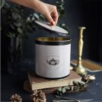 Evle ER147-8F Azura Tea Desenli Yuvarlak Metal Saklama Kabı