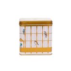EVLE-Er205-t7 Bird Cage Desenli Kare Metal Saklama Kabı 9x9 Cm (Bird Cage)