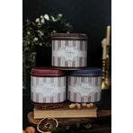 EVLE Erb07v5 Oval Metal Saklama Kabı 3 Lü Set Elegance