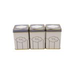 EVLE-Erb24u6 Kare Metal Saklama Kabı 75x75 3 Lü Set, Retro (Retro)