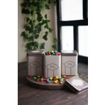 EVLE Erb24u6 Kare Metal Saklama Kabı 75x75 3 Lü Set, Retro
