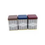 EVLE-Erb24v5 Kare Metal Saklama Kabı 75x75 3 Lü Set, Elegance (Elegance)