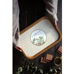EVLE Forrest Desenli Metal Tepsi - Çay Kahve Tepsisi - Sunum Tepsisi 28 Cm X 40 Cm Ee164-7i