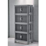 Evle Katlanabilir Modüler Dolap 4 lü 54 cm x 31,7 cm x 127 cm (Antrasit)