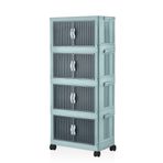 Evle Katlanabilir Modüler Dolap 4 Lü 54 Cm X 31,7 Cm X 127 Cm, Baby Blue