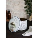 Evle Metal Çok Amaçlı Dokulu Saklama Kabı, Dekoratif Saklama Kutusu 14 Cm, Forrest Er141-2G