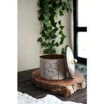 Evle Metal Çok Amaçlı Dokulu Saklama Kabı, Dekoratif Saklama Kutusu 14 Cm, Retro Er141-U6