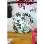 EVLE Yılbaşı Noel, Yeni Yıl Desenli Yuvarlak Metal Tepsi 37 cm