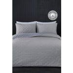 Evlen Home Collection %100 Pamuk Çift Kişilik Pike Takımı Özel Taş Yıkama Yatak Örtüsü Barbara 3 Parça Lüks Yumuşak Gri