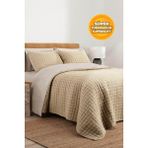 Evlen Home Collection %100 Pamuk Çift Kişilik Yatak Örtüsü Seti Taş Yıkama 3 Parça Elyaf Dolgulu Yumuşak Joy Bej - 240 x 250 cm