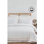Evlen Home Collection 300 Tc King Pamuk Saten Biyeli Nevresim Takımı Battal Çift Kişilik 6 Parça Krem Kırık Beyaz Secret