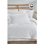 Evlen Home Collection 300 Tc King Pamuk Saten Nervürlü Nevresim Takımı Battal Çift Kişilik 6 Parça Krem Kırık Beyaz Stella
