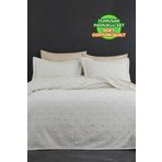 Evlen Home Collection Ash Pike Takımı ( Yatak Örtüsü ) Seti Çift Kişilik Pamuklu 3 Parça Yumuşak Günlük Krem