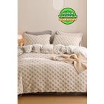 Evlen Home Collection Çift (TARAFLI) Kişilik Kürk Yorgan Uyku Seti Yumuşak Dolgulu Yatak Örtüsü 3 Parça Polo Krem