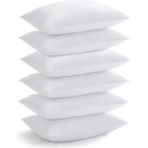 Evlen Home Collection Elyaf Dolgulu 6 Adet Silikon Yastık 50X70 cm Pamuk Otel Yastık Beyaz Yumuşak - 50 x 70 cm