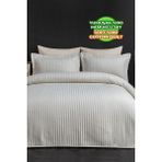 Evlen Home Collection Judy Pamuklu Yatak Örtüsü ( Pike ) Takımı Çift Kişilik Çizgili Günlük Sade Düz Beyaz - 240 x 250 cm