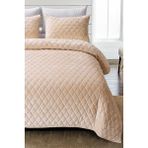 Evlen Home Collection Kapitone Kadife Yatak Örtüsü Seti Tek Kişilik Supersoft 2 Parça Yumuşak Elyaf Dolgulu Çeyizlik - 170 x 230 cm - Bej