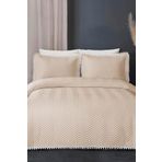 Evlen Home Collection Kapitone Ponponlu Tek Kişilik Yatak Örtüsü Açık Capp