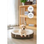 Evlen Home Collection Kürk Peluş Ortopedik Kedi Köpek Evcil Hayvan Yatağı PatiChill Yıkanabilir Simba Lüks Krem