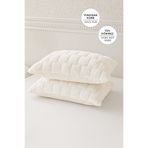 Evlen Home Collection Kürklü Peluş 2'li Yastık Kılıfı 50x70 cm Benita Yumuşak Supersoft Dekoratif Wellsoft Kırık Beyaz
