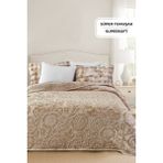 Evlen Home Collection Maya 3 kg Embos Baskılı Battaniye Çift Kişilik Kalın Yumuşak 210X230 cm Bej - 220 x 240 cm