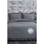 Evlen Home Collection Pamuk Çift Kişilik Özel Taş Yıkama Yatak Örtüsü Lüks Yumuşak Dayanıklı Modern Chester - Antrasit - 240 x 250 cm