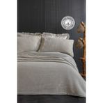Evlen Home Collection Pamuk Çift Kişilik Özel Taş Yıkama Yatak Örtüsü Lüks Yumuşak Dayanıklı Modern Vitali - Bej - 240 x 250 cm