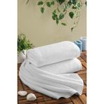 Evlen Home Collection Pamuk Tekli Banyo Havlusu 70X140CM Otel Havlusu Beyaz Santa - 70 x 140 cm