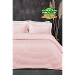 Evlen Home Collection Pamuk Yatak Örtüsü ( Pike ) Takımı Tek Kişilik Judy Yatay Çizgili Kapitone Pudra - 180 x 240 cm