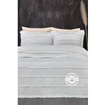 Evlen Home Collection Pamuklu Echos Yatak Örtüsü Takımı Günlük Çift (Taraflı) Kişilik 3 Parça Dolgulu El İşi Beyaz
